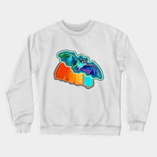 Psychedelic Retro Bat Pattern by Robert Phelps Crewneck Sweatshirt